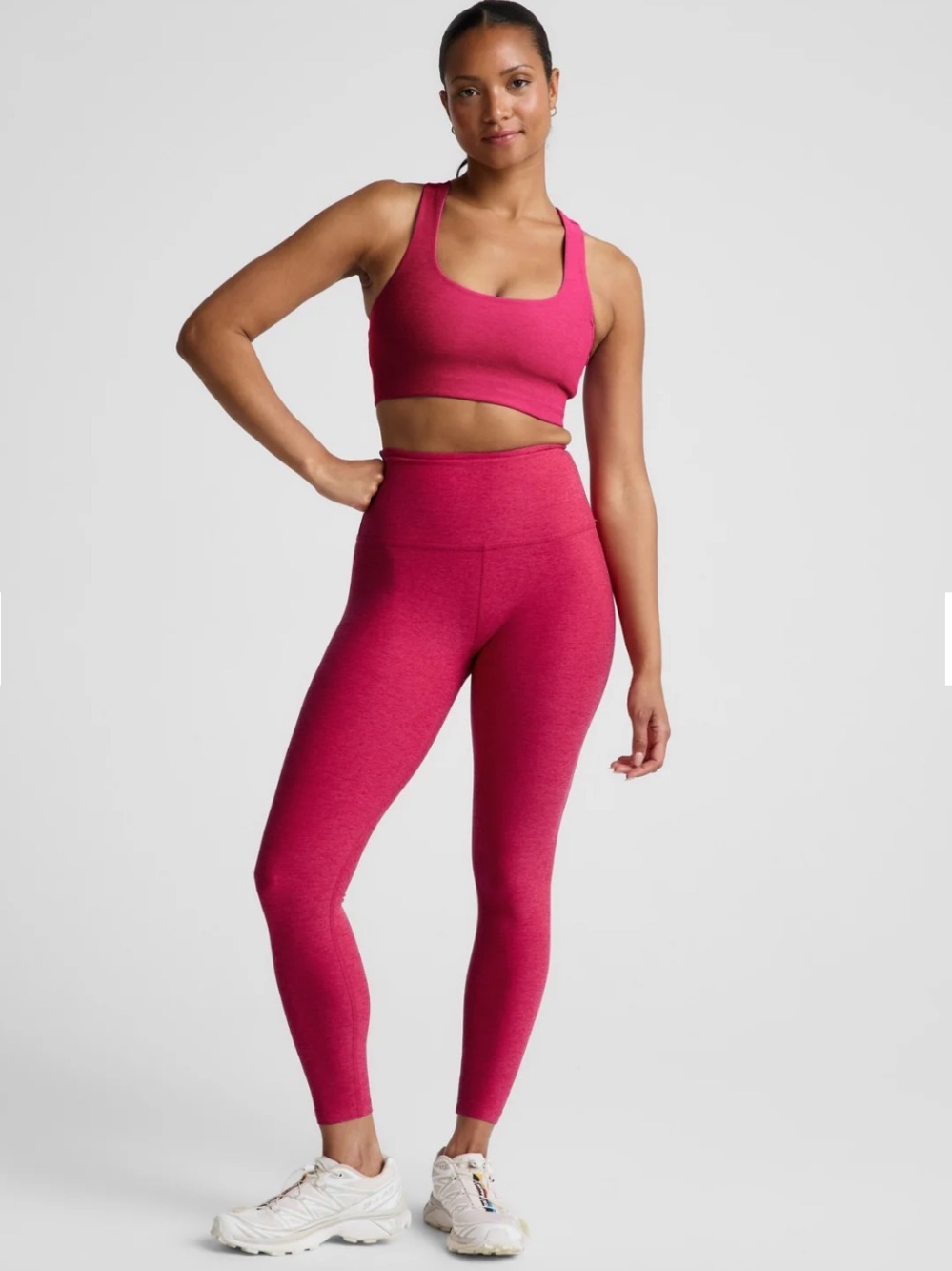 Beyond Yoga Spacedye Caught In The Midi High-Waist Legging - Berry Red